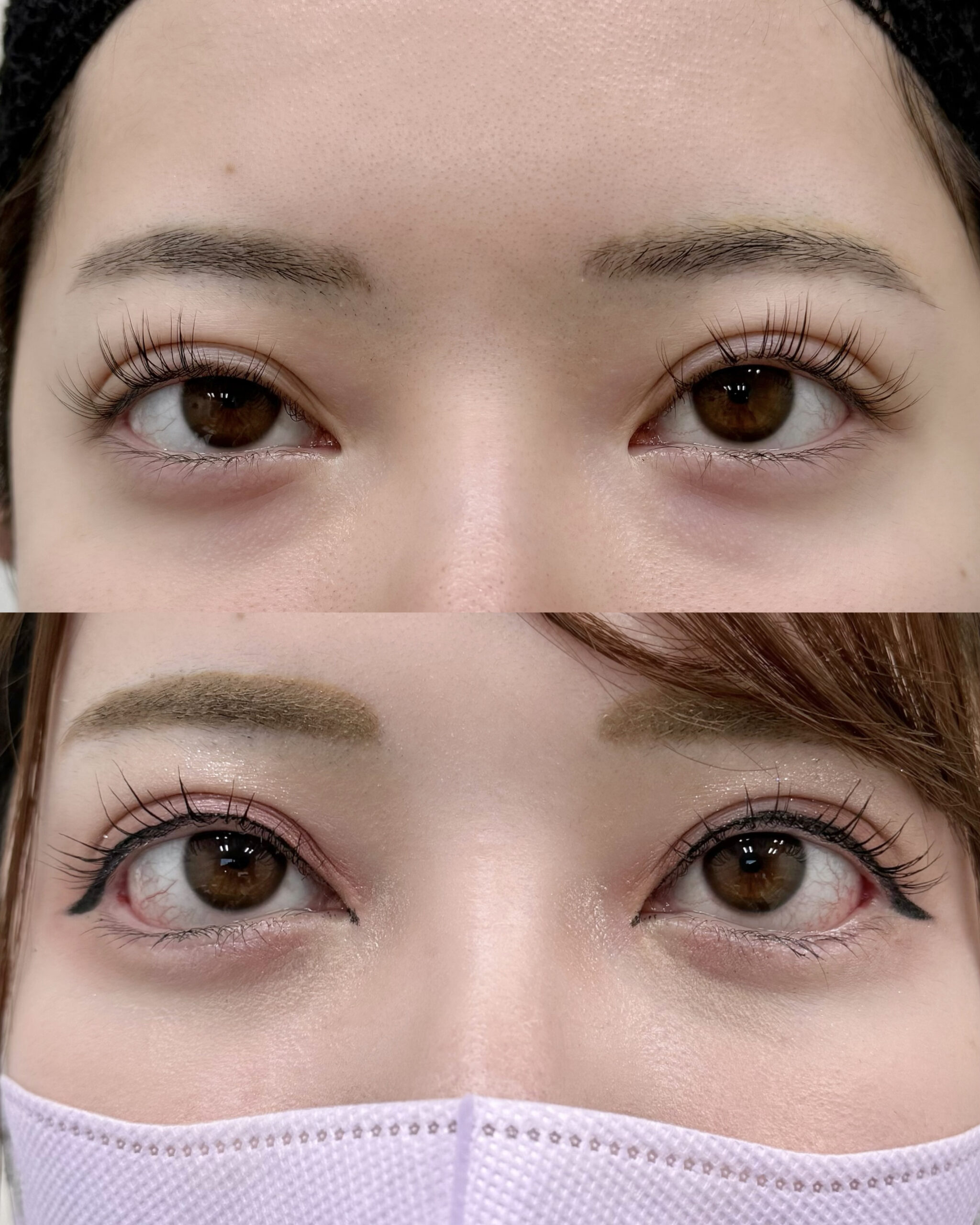 “目を大きく+優しい雰囲気”のたれ目形成